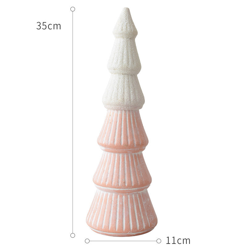 Nordic Morandi Gray-green Mini Christmas Tree Desktop Decorations Christmas Scene Decorations