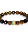 Rainbow Bead Bracelet Pride Natural Stone Strand Couple Bracelets