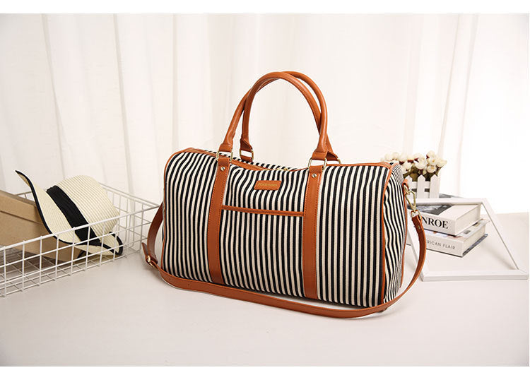 Striped travel bag