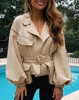 Lantern sleeve cropped jacket