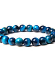 Of 8mm Semi-precious Stone Blue Tiger Stone Handmade Jewelry Couple Bracelet