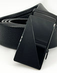 Microfiber PU Leather Ratchet Belt Belts For Men Adjustable Slide Buckle Black