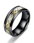 Stainless steel dragon pattern ring