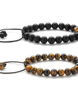 Tiger Eye Couple Bracelets Matte Black Agate Beads Bracelet