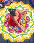 Polygon Printing Tassel Round Bath Towel Yoga Mat