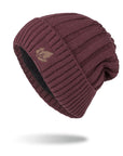 Velvet Short Cuffed Pullover Knitted Beanie Hat