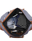 Striped Portable Messenger Travel Bag Travel Bag