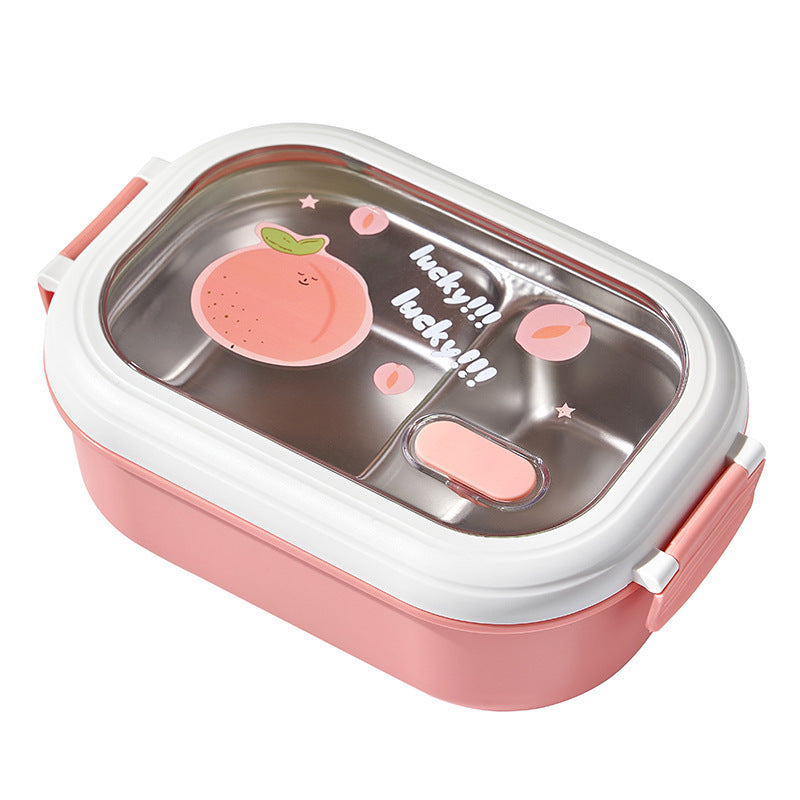 Stainless Steel Lunch Box Fruit Printed Student Lunch