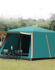 Outdoor Fully Automatic Aluminum Pole 3-4-5-8 People Double-layer Thickening Rainstorm Field Camping Big Tent