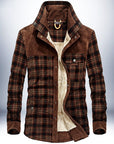 Winter Jacket Men Thicken Warm Fleece Jackets Coats Pure Cotton Plaid Jacket Military Clothes