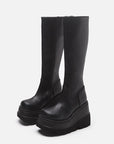 Women's Fashion Wedge Small Tube Circumference Platform Knee-high Boots