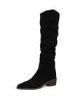 Over Best-selling V Cut Knee-high Boots Chunky Heel New Autumn And Winter