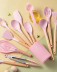 Silicone Kitchenware With Wooden Handle