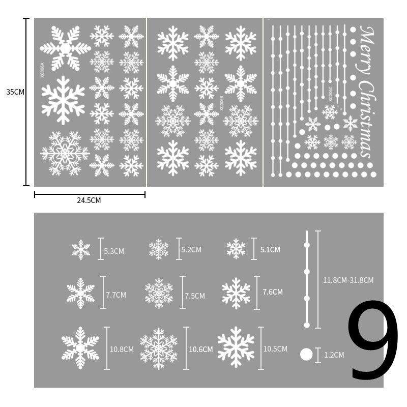 Christmas Decorations Glass Electrostatic Stickers