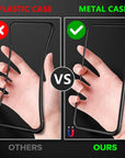 Double-sided magnetic metal tempered glass + front privacy glass phone case