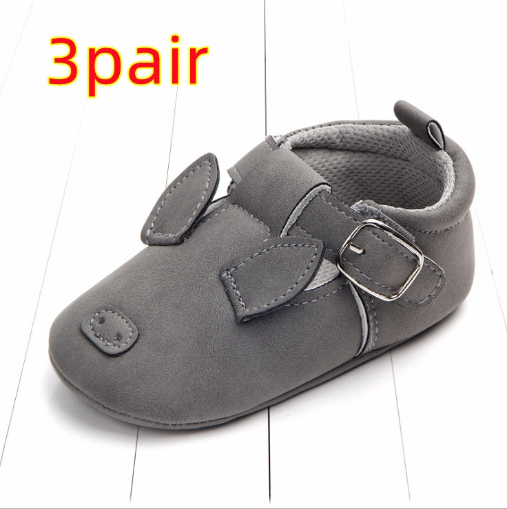 Spring and autumn cartoon animal baby shoes matte leather non-slip soft bottom baby shoes wholesale 0884