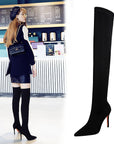 European And American Style Fashion High Heel Elastic Stiletto Heel Pointed-toe Skinny Pedicure Over-the-knee Boots