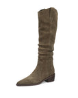 Over Best-selling V Cut Knee-high Boots Chunky Heel New Autumn And Winter