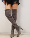 Over-the-knee Boots High Heel Pointed-toe Frosted