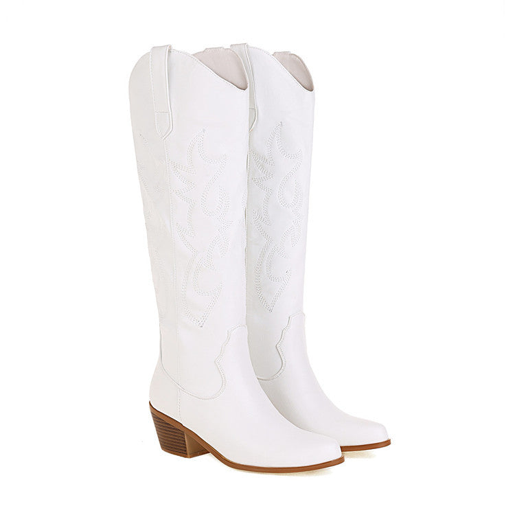 New Ethnic Style Embroidery High Tube Knee-high Boots