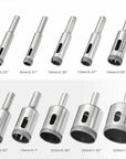 Diamond Drill Bits for Glass Ceramic Marble Tile Porcelain Hollow Core Circle Cutting Hole Maker Saw Set of 10 Bits 6-32mm