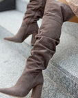 Fall Winter Fashion High Heel Pointed Toe Suede Women's Over-the-knee Boots