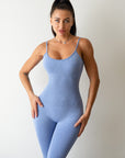 Womens Sexy Unitard One Piece Jumpsuit Spaghetti Strap Tummy Control Rompers Sleeveless Bodysuits Outfits