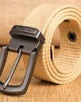 Men's Outdoor Buckle Thick Woven Canvas Belt