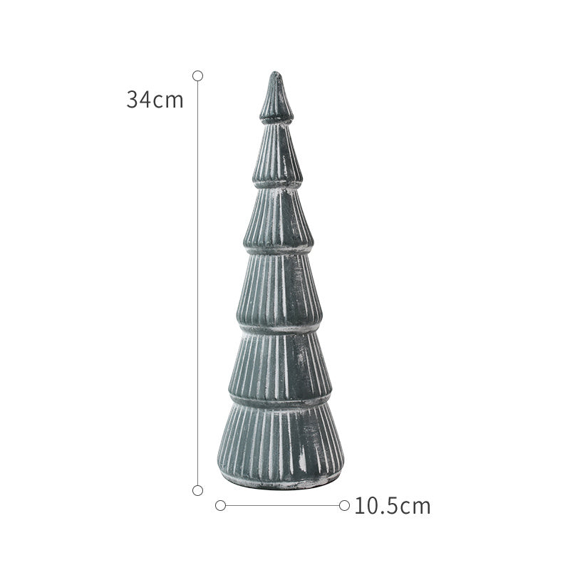 Nordic Morandi Gray-green Mini Christmas Tree Desktop Decorations Christmas Scene Decorations