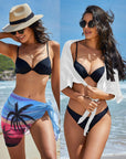 2 Pieces Women Beach Sarongs Sheer Cover Ups Chiffon Bikini Wrap Skirt for Swimwear S-XXL