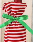 Christmas Decorations Striped Christmas Wine Bottle Set