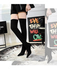 European And American Style Fashion High Heel Elastic Stiletto Heel Pointed-toe Skinny Pedicure Over-the-knee Boots