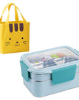 Stainless steel lunch box double lunch box