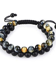 Tiger Eye Couple Bracelets Matte Black Agate Beads Bracelet