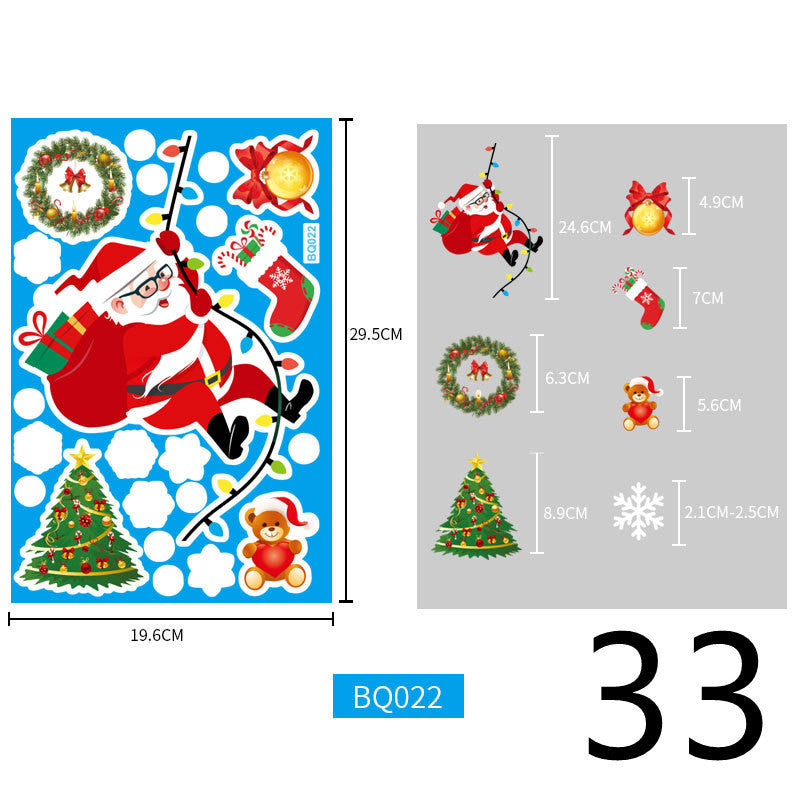 Christmas Decorations Glass Electrostatic Stickers