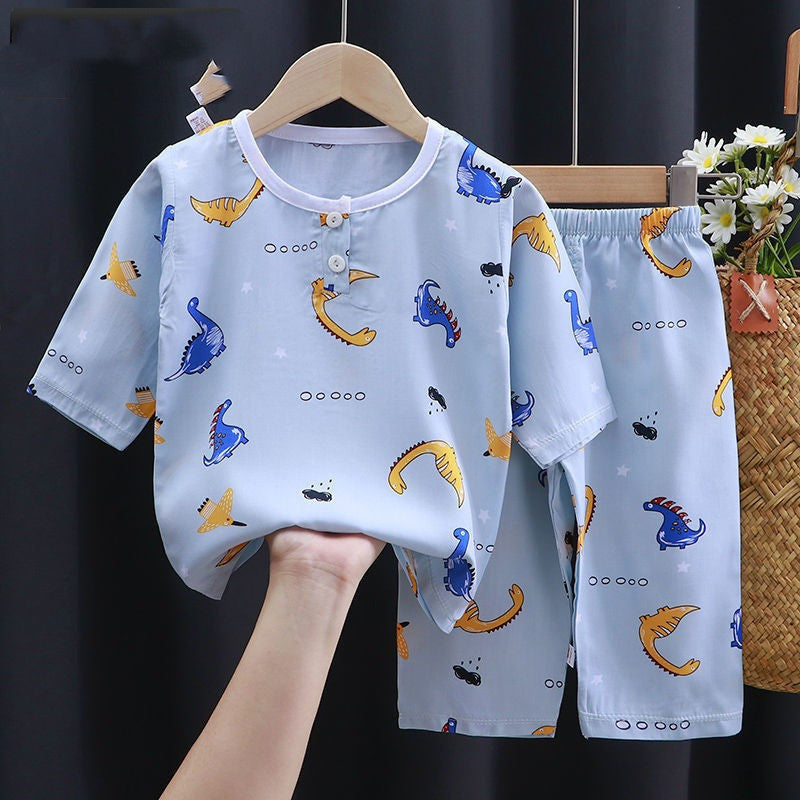 Summer Clothes Cotton Silk Air-conditioning Clothes Baby Clothes