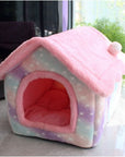 Foldable Dog House Pet Cat Bed Winter Dog Villa Sleep Kennel Removable Nest Warm Enclosed Cave Sofa Pets Supplies