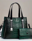 Women's Fashion Crocodile Pattern Large Capacity Combination Bags