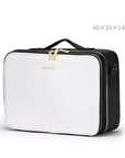 Large Capacity Leather Cosmetic Bag Portable Makeup Artist Makeup Storage Bag