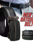 Men's Ratchet Belt Leather Mens Belt With Slide Buckle Ratchet Belts For Men USA