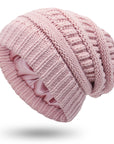 Hats Women's Protective Hairstyles, Warm Woolen Knit Satin Hats