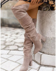 Fall Winter Fashion High Heel Pointed Toe Suede Women's Over-the-knee Boots