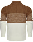 Men's Casual Color Block Long Sleeve Cable Knit Pullover Sweater