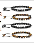 Tiger Eye Couple Bracelets Matte Black Agate Beads Bracelet