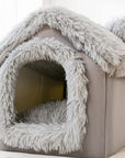 Foldable Dog House Pet Cat Bed Winter Dog Villa Sleep Kennel Removable Nest Warm Enclosed Cave Sofa Pets Supplies