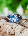 Handmade DIY romantic dry flower Real wood resin ring gold / silver paper inside ring women wedding party ring gifts for the lover