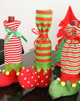 Christmas Decorations Striped Christmas Wine Bottle Set