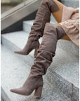 Fall Winter Fashion High Heel Pointed Toe Suede Women's Over-the-knee Boots