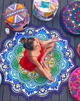 Polygon Printing Tassel Round Bath Towel Yoga Mat