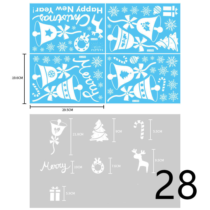 Christmas Decorations Glass Electrostatic Stickers